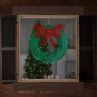 Northlight Green Glitter With Led Lights Pre-Lit Wreath