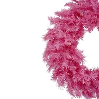 Northlight Pink Spruce With Lights Pre-Lit Wreath