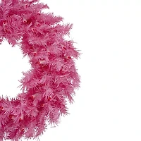 Northlight Pink Spruce With Lights Pre-Lit Wreath