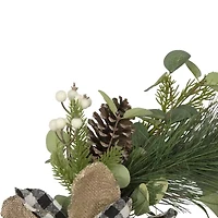Northlight Magnolia And Frosted Pine Cones Unlit Wreath