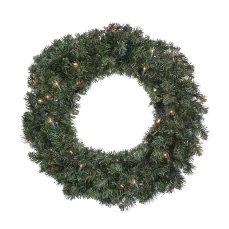 Northlight Canadian Pine With Clear Lights Wreath