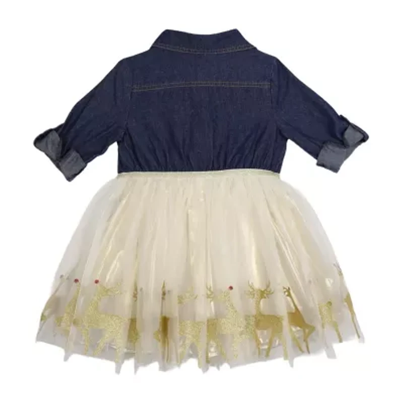 Lilt Toddler Girls 3/4 Sleeve A-Line Dress