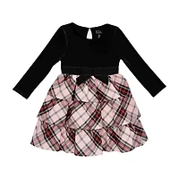 Lilt Toddler Girls Long Sleeve A-Line Dress