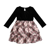Lilt Toddler Girls Long Sleeve A-Line Dress