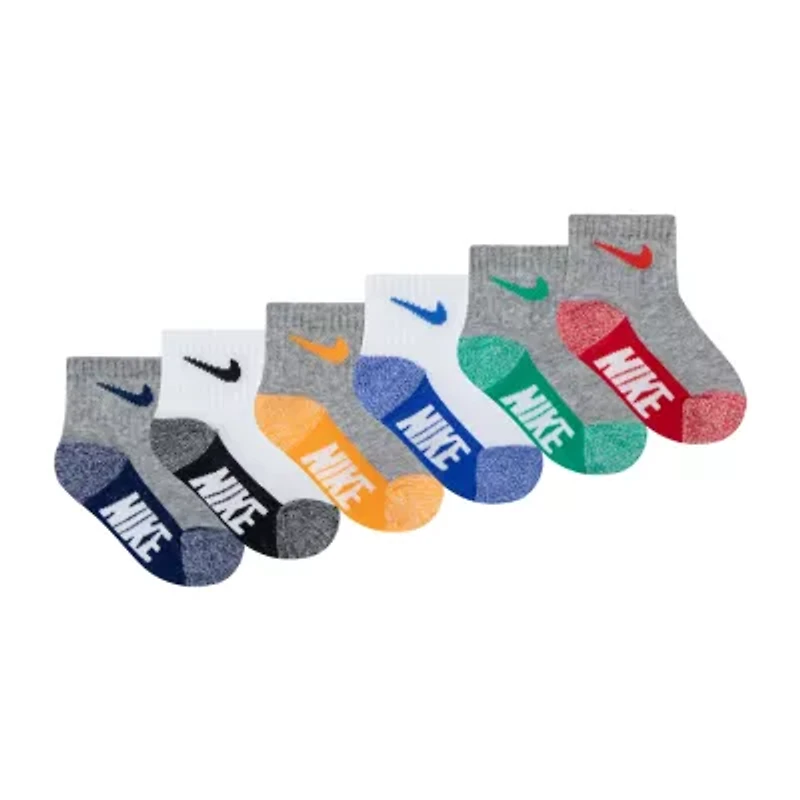Nike Boys 6 Pair Quarter Ankle Socks