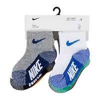 Nike Boys 6 Pair Quarter Ankle Socks