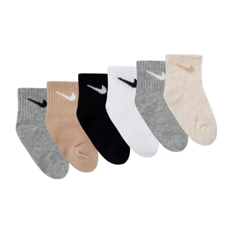 Nike Unisex 6 Pair Toddler Quarter Ankle Socks
