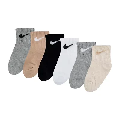 Nike Unisex 6 Pair Toddler Quarter Ankle Socks