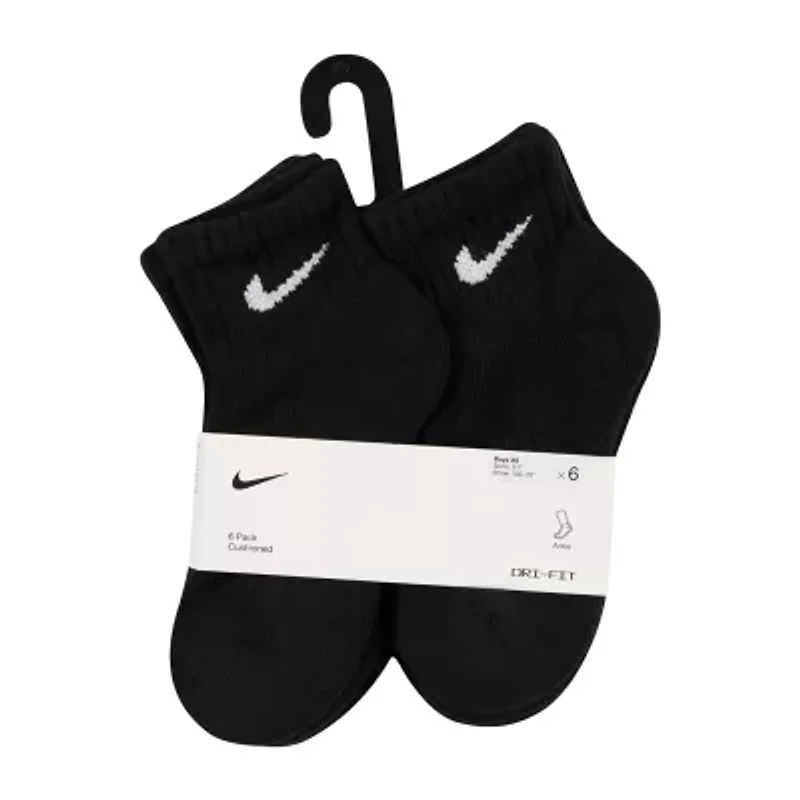 Nike Little & Big Kid Boys 6 Pair Quarter Ankle Socks