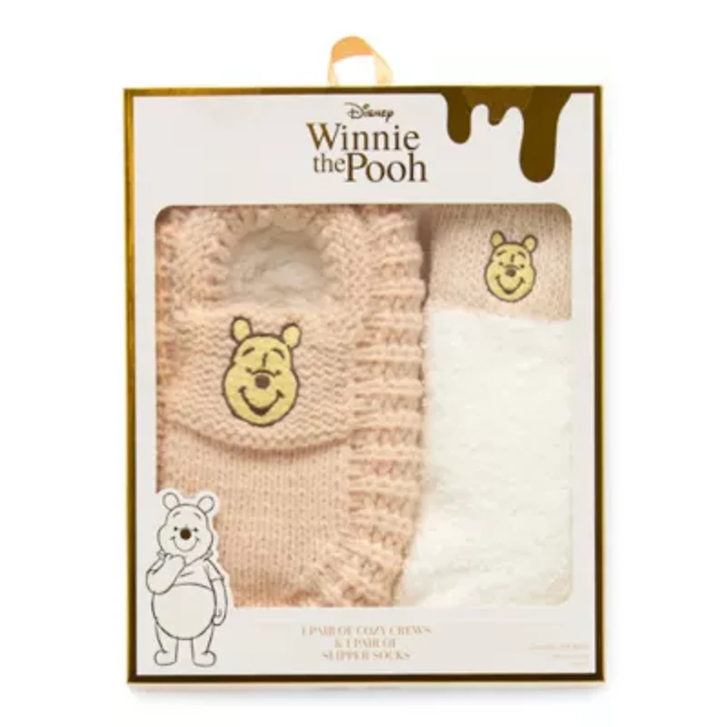 Womens Multi-Pack 2 Pair Winnie The Pooh Slipper Socks