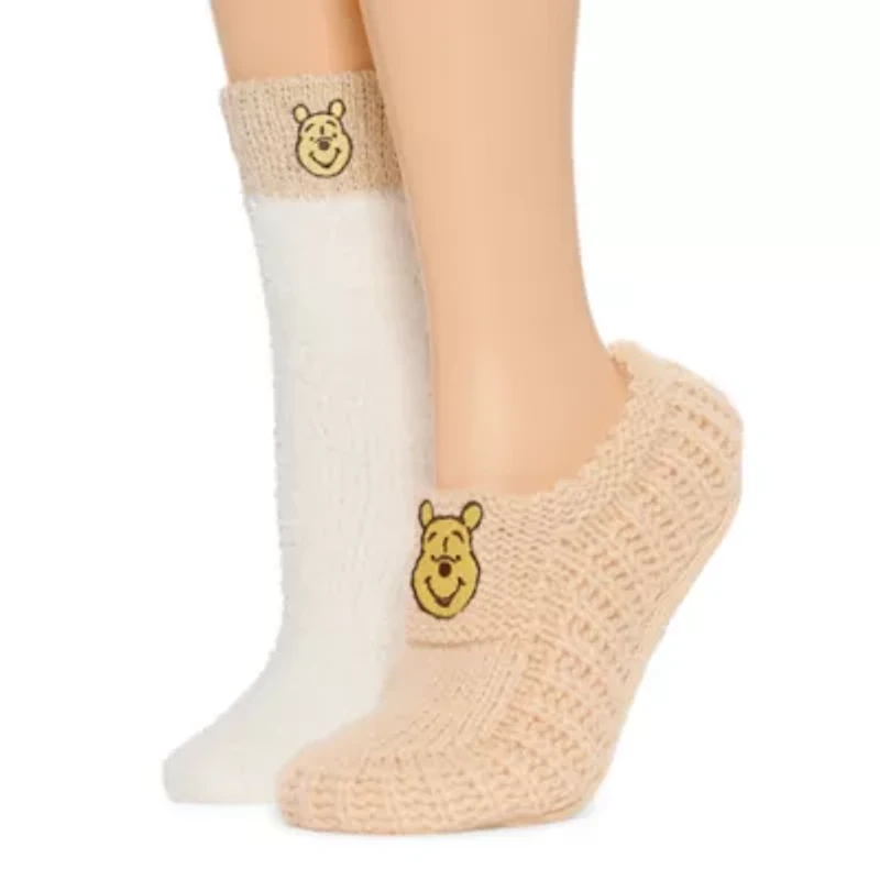 Womens Multi-Pack 2 Pair Winnie The Pooh Slipper Socks