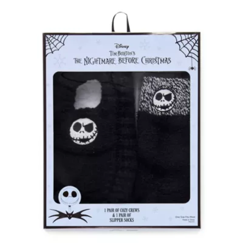 Womens Multi-Pack 2 Pair Nightmare Before Christmas Slipper Socks