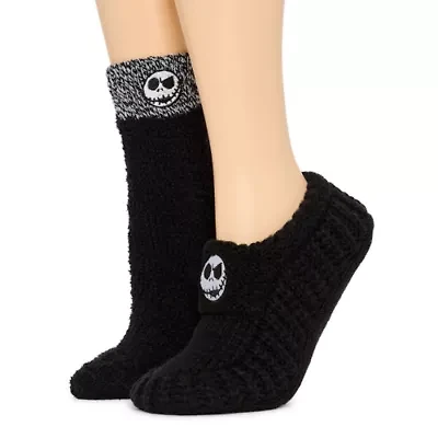 Womens Multi-Pack 2 Pair Nightmare Before Christmas Slipper Socks
