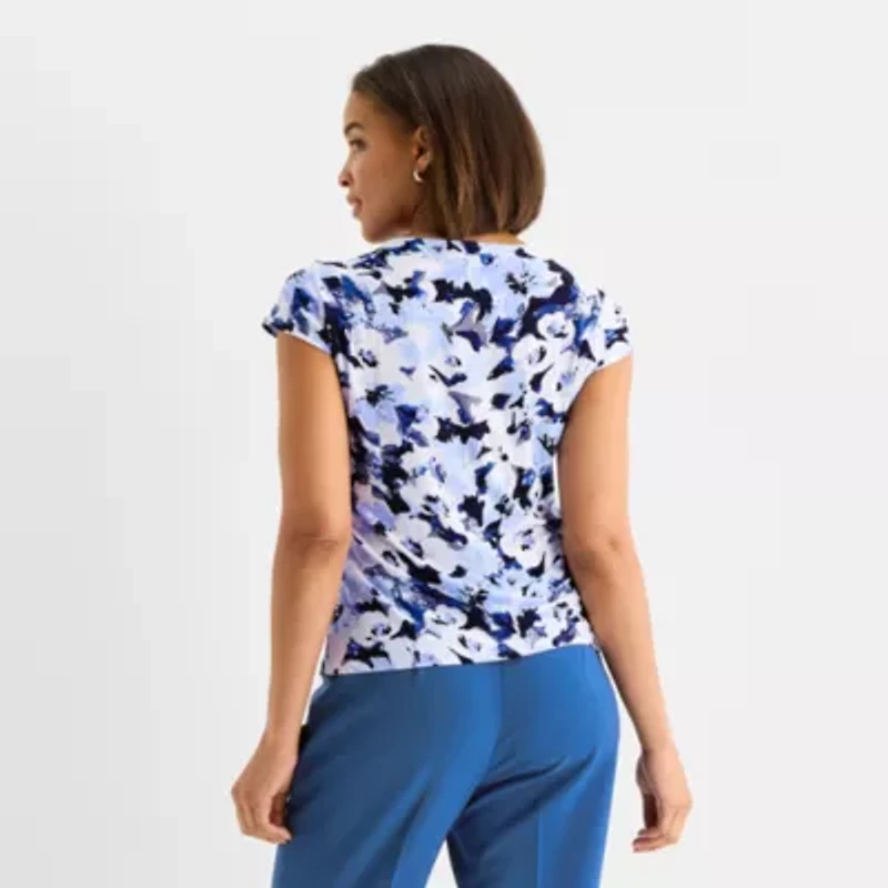 Black Label by Evan-Picone Womens Cowl Neck Sleeveless Blouse