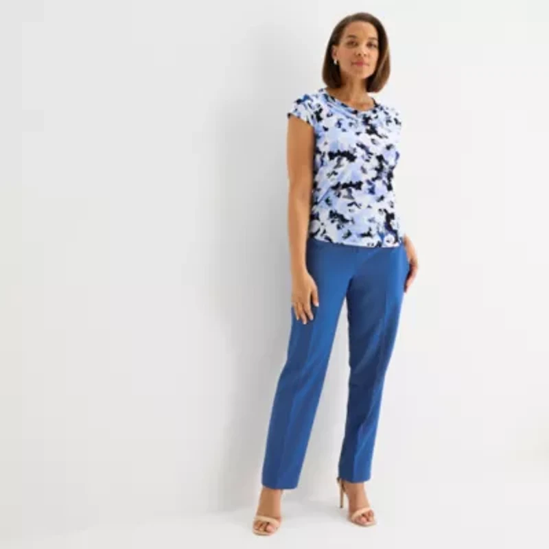 Black Label by Evan-Picone Womens Cowl Neck Sleeveless Blouse