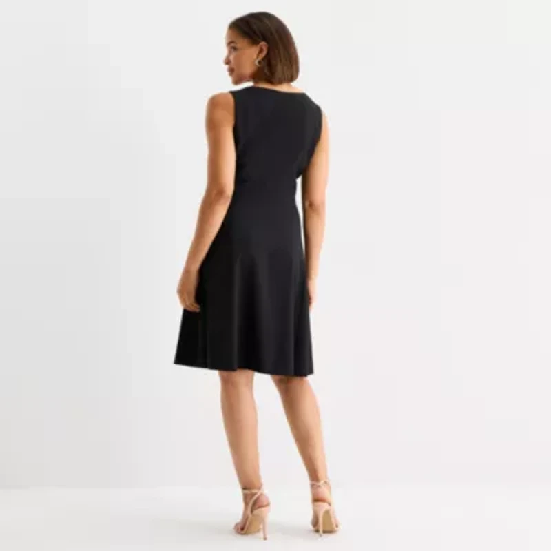Black Label by Evan-Picone Womens Sleeveless Fit + Flare Dress