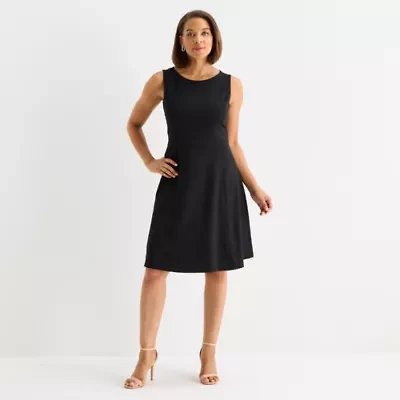 Black Label by Evan-Picone Womens Sleeveless Fit + Flare Dress