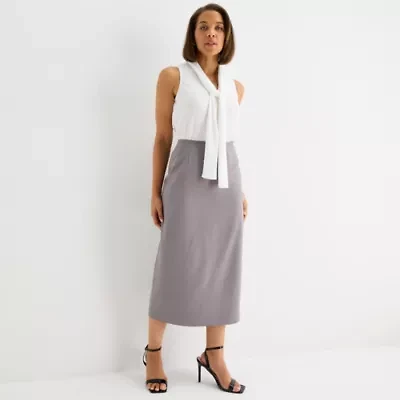 Black Label by Evan-Picone Womens Long Suit Skirt