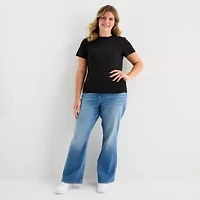 Forever 21 Womens Juniors Plus Crew Neck Short Sleeve T-Shirt