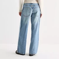 Arizona Shine Straight Womens Juniors Low Rise Baggy Fit Jean