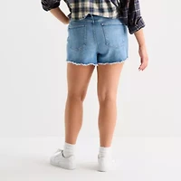 Arizona Curvy Womens 2 1/2" High Rise Juniors Plus Denim Short