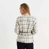 Liz Claiborne Womens Plaid Classic Fit Blazer