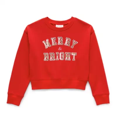 Jingle Ball Girls Round Neck Long Sleeve Sweatshirt