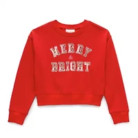 Jingle Ball Girls Round Neck Long Sleeve Sweatshirt