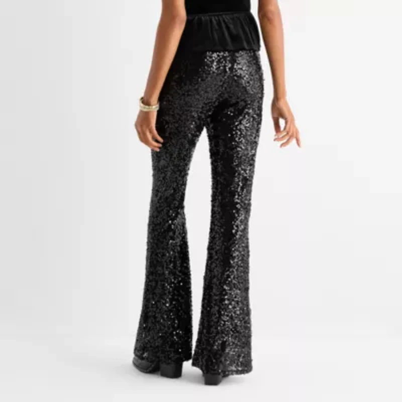 Jingle Ball Juniors Mid Rise Flat Front Pant