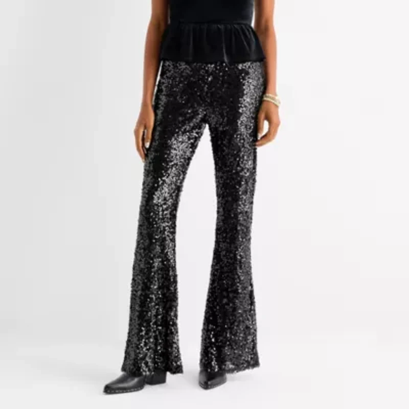 Jingle Ball Juniors Mid Rise Flat Front Pant