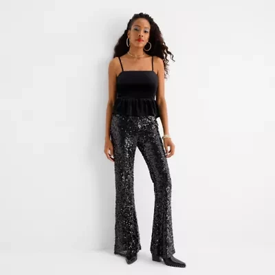 Jingle Ball Juniors Mid Rise Flat Front Pant