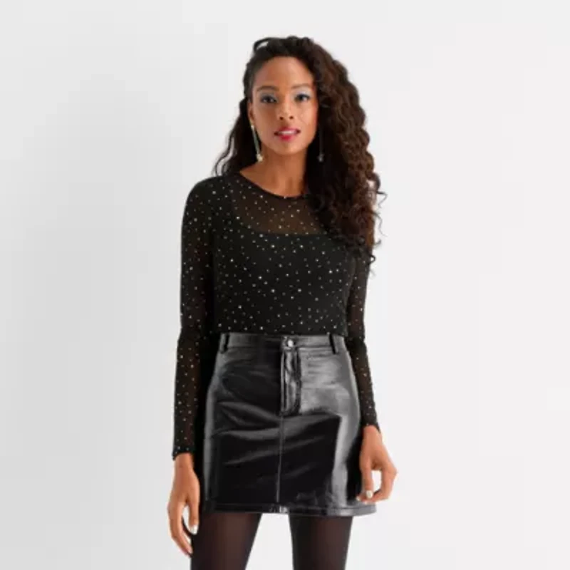 Jingle Ball Womens Round Neck Long Sleeve Bodysuit