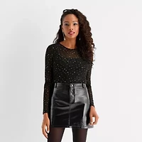 Jingle Ball Womens Round Neck Long Sleeve Bodysuit