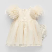 Bonnie Jean Baby Girls Short Sleeve Ruffled Fit + Flare Dress