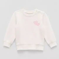 Okie Dokie Baby Girls Round Neck Fleece Long Sleeve Sweatshirt