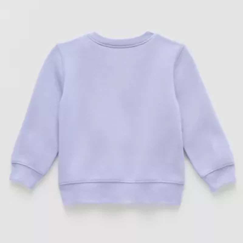 Okie Dokie Baby Girls Round Neck Fleece Long Sleeve Sweatshirt