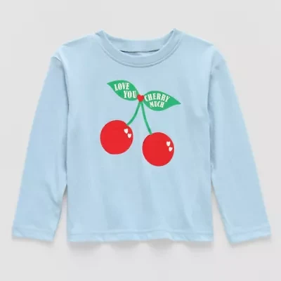 Okie Dokie Toddler & Little Girls Round Neck Long Sleeve Graphic T-Shirt
