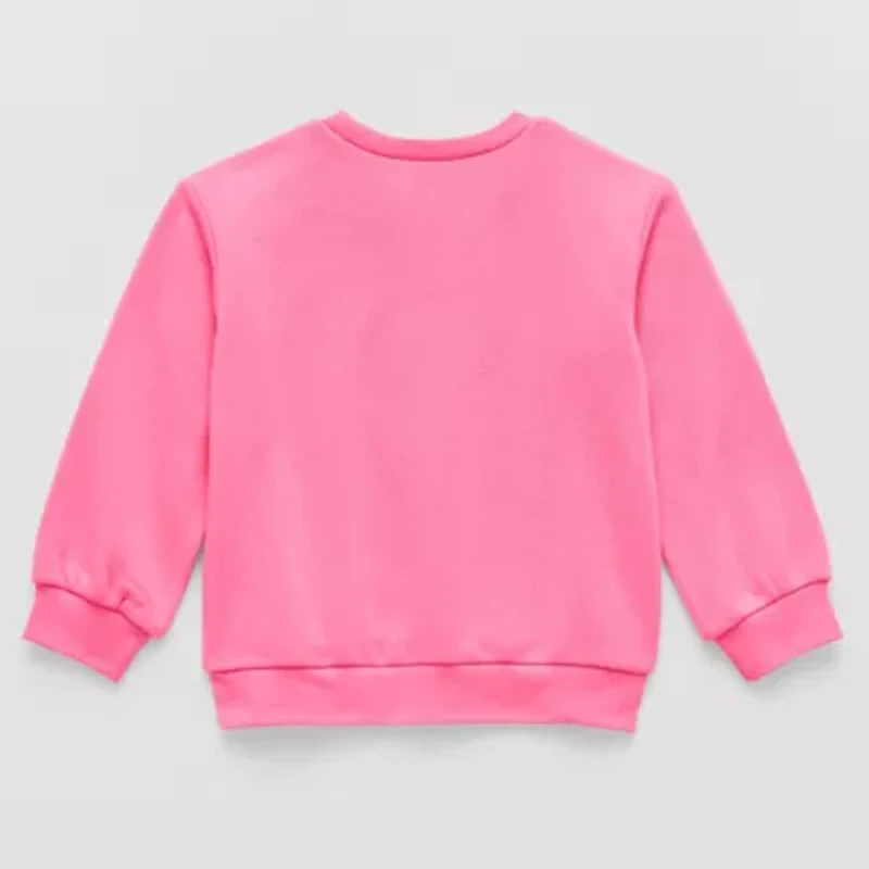 Okie Dokie Toddler & Little Girls Crew Neck Fleece Long Sleeve Sweatshirt