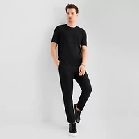 J. Ferrar Solid Mens Crew Neck Short Sleeve Pullover Sweater