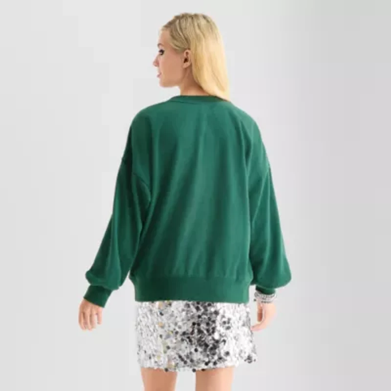 Jingle Ball Womens Juniors Round Neck Long Sleeve Sweatshirt