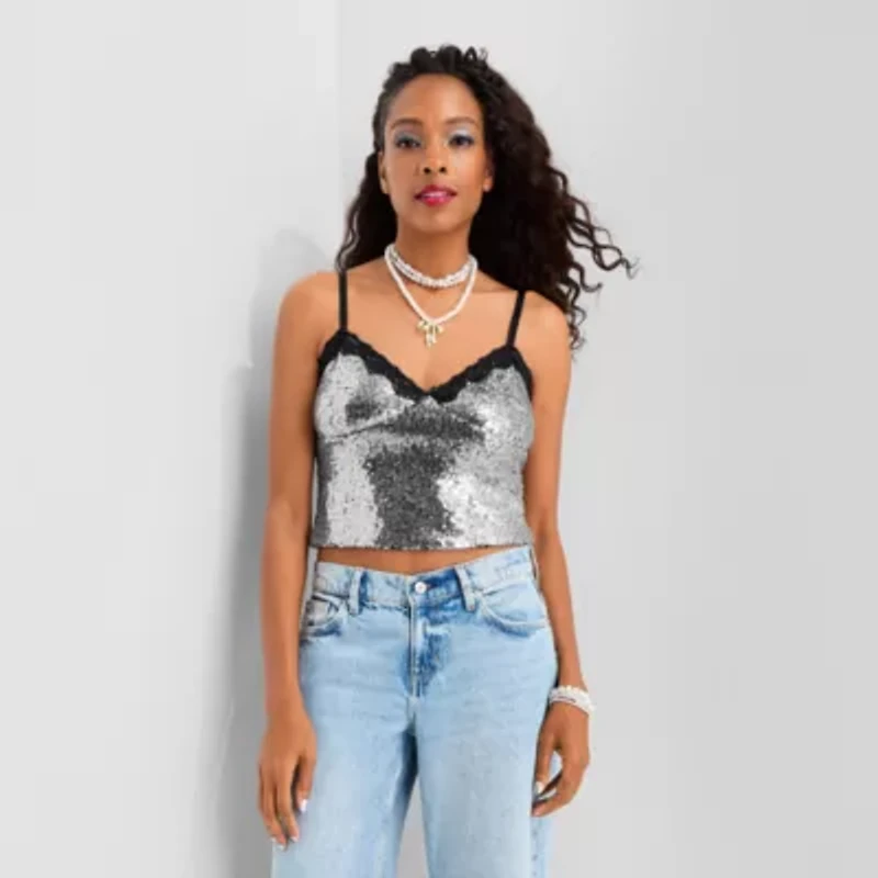 Jingle Ball Womens V Neck Sleeveless Camisole