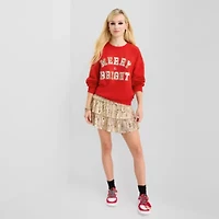 Jingle Ball Womens Juniors Mid Rise Mini Pleated Skirt
