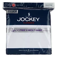 Jockey Classics Bonus Pack Mens 4 Short Sleeve V Neck Moisture Wicking T-Shirt