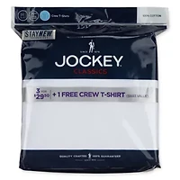 Jockey Classics Bonus Pack Mens 4 Short Sleeve Crew Neck Moisture Wicking T-Shirt