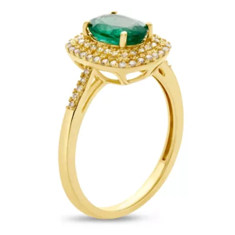 Womens Gemstone & 1/3 CT. T.W. Diamond 10K Gold Cocktail Ring