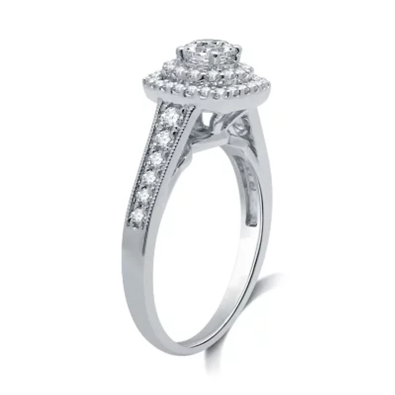 Signature By Modern Bride Womens 1 CT. T.W. Natural White Diamond 14K Gold Cushion Bridal Set