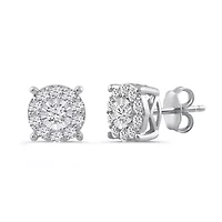 Womens 1 CT. T.W. Natural White Diamond Sterling Silver 2-pc. Jewelry Set