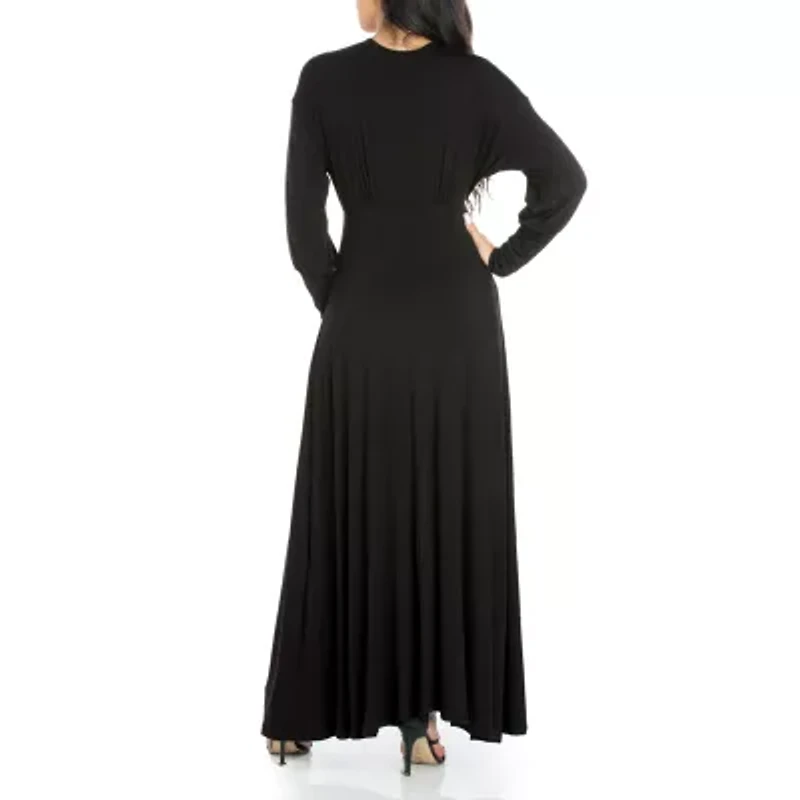 24seven Comfort Apparel Womens Long Sleeve Maxi Dress