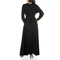 24seven Comfort Apparel Womens Long Sleeve Maxi Dress