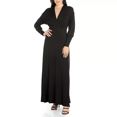 24seven Comfort Apparel Womens Long Sleeve Maxi Dress